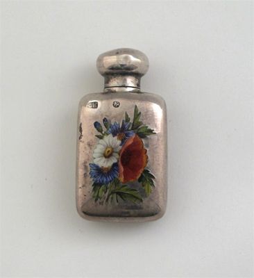 Appraisal: A Victorian miniature oblong flask with a screw cap the