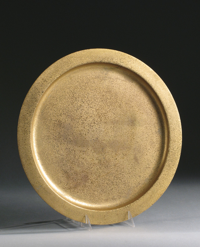 Appraisal: TIFFANY STUDIOS GILT BRONZE ROUND SERVING TRAY Marked Tiffany Studios