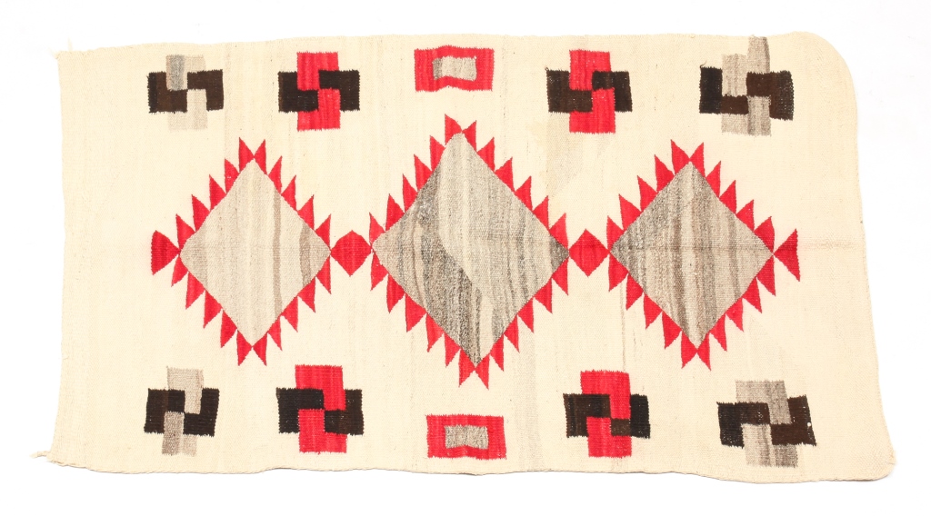 Appraisal: NAVAJO RUG First half- th century wool Serrated diamonds and