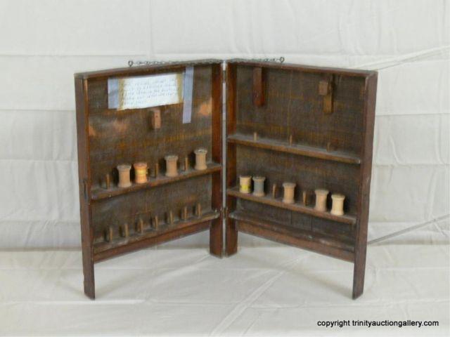 Appraisal: Primitive C Prison Inmate Built Sewing Box - Old pine