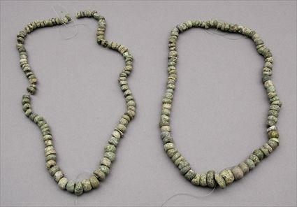 Appraisal: Two Strands of Pre-Columbian Jade Stone Beads