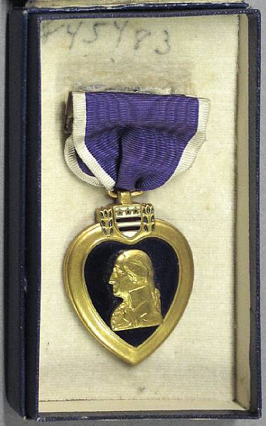 Appraisal: A World War Purple Heart medal named to Gerald G