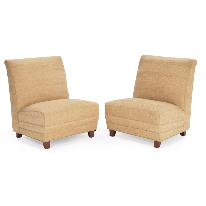 Appraisal: Eugene Schoen Slipper chairs pair by Schmeig and Kotzian custom-designed