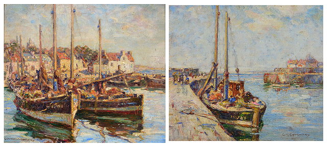 Appraisal: GERTRUDE MARY COVENTRY - Fishing boats moored in a harbour