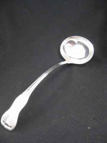 Appraisal: Elkington Silverplate Soup Ladle ''Kings'' style shell motif '' circa