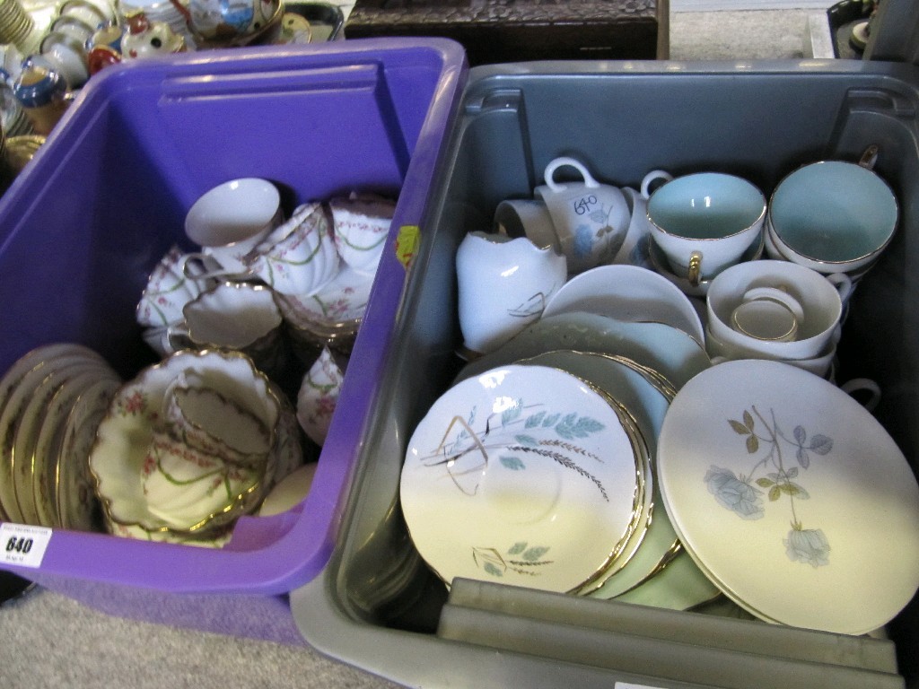 Appraisal: Lot comprising two boxes of teawares - Wedgwood etc