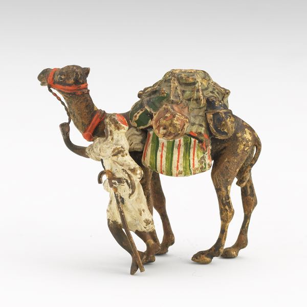 Appraisal: AUSTRIAN COLD PAINTED BRONZE MINIATURE OF BEDOUIN WITH CAMEL x