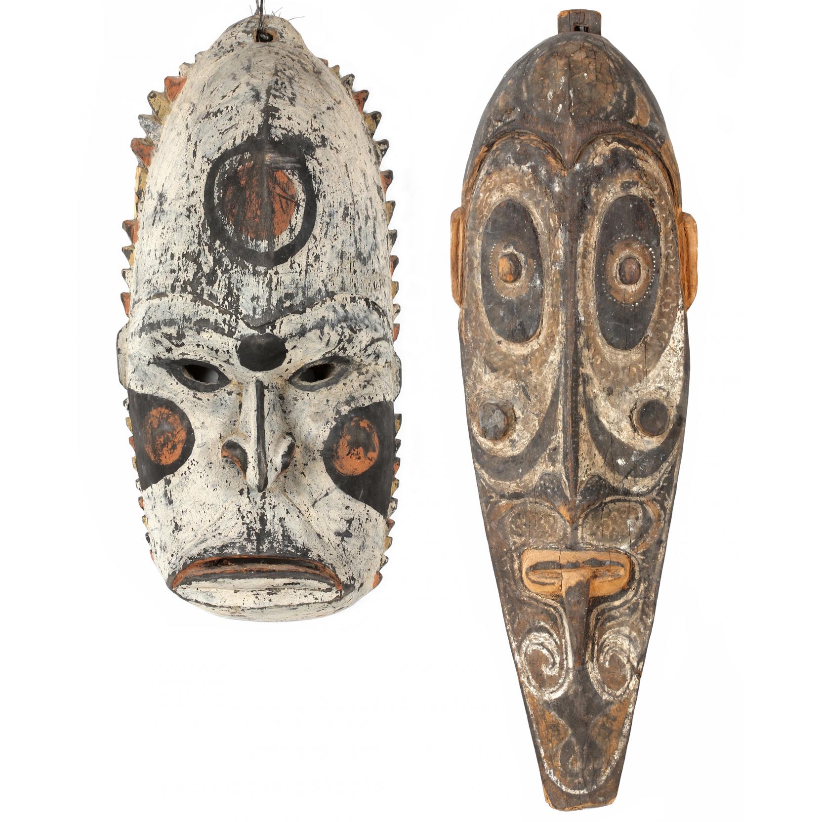 Appraisal: Papua New Guinea Two Sepik River Masks early to mid