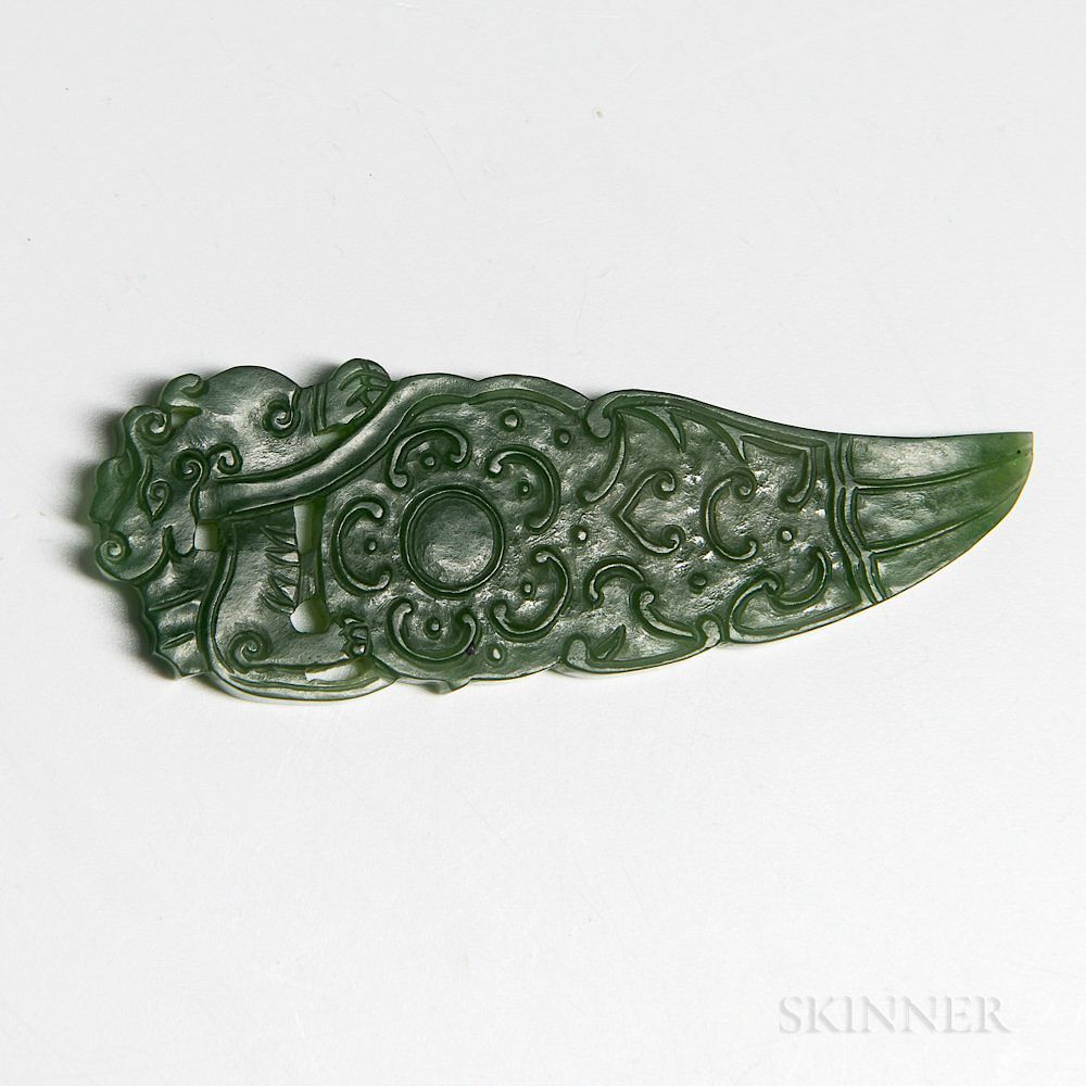 Appraisal: Jade Knot Picker Jade Knot Picker China spinach green jade