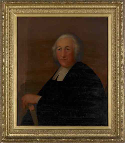 Appraisal: Oil on canvas portrait of Henry Melchior Muhlenberg - mid