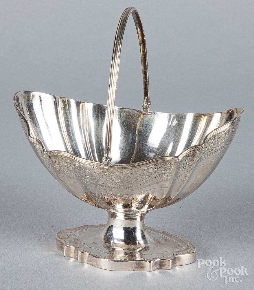 Appraisal: English silver basket - English silver basket - bearing the