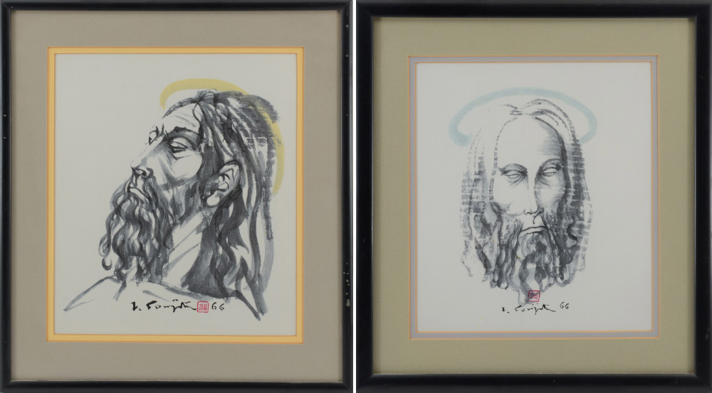 Appraisal: FOUJITA Leonard Tsuguharu Japanese - images of Christ lithograph on