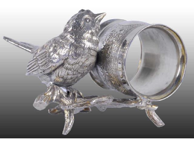 Appraisal: Bird on Branch Figural Napkin Ring Description Marked Meriden B