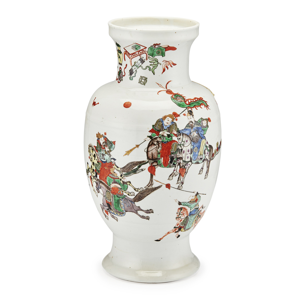 Appraisal: FAMILLE VERTE BALUSTER VASE of baluster form with everted foot