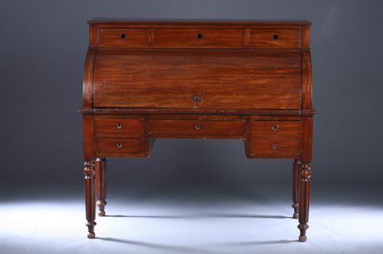 Appraisal: LOUIS XVI STYLE BUREAU A CYLINDRE th century Super-structure with