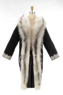 Appraisal: Ermanno Scervino Fur Trimmed Wool Coat Ermanno Scervino Maison Italian