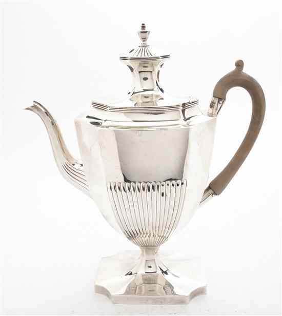 Appraisal: A George III Silver Teapot John Robins London having an