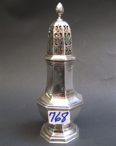 Appraisal: ENGLISH STERLING HALLMARKED CASTER Sheffield - marked by the Silversmith's