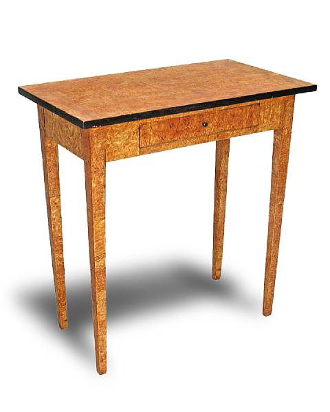 Appraisal: A Swedish Neoclassical figured birch desk early th century The