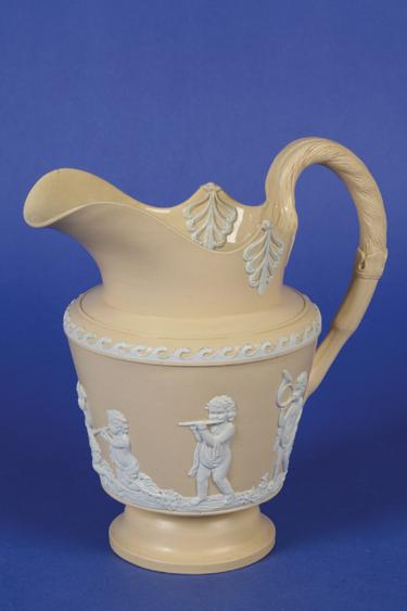 Appraisal: A BRAMELD CANE WARE NEO-CLASSICAL STYLE JUG the border moulded