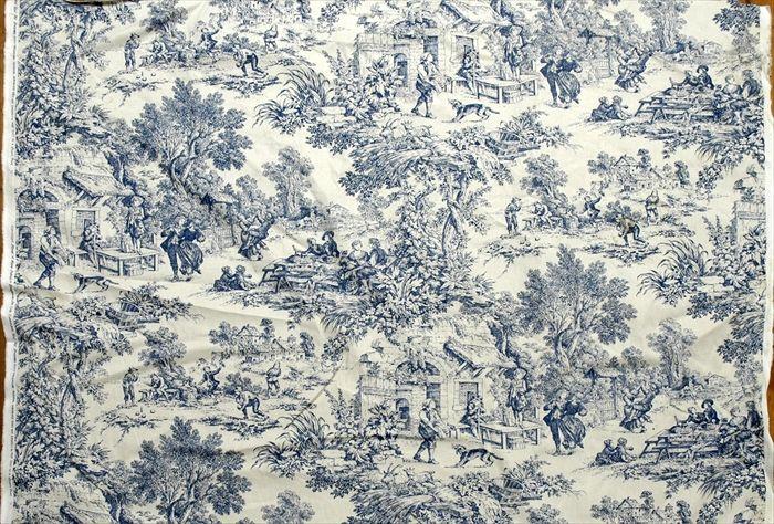 Appraisal: Bolt of Blue-Printed Toile