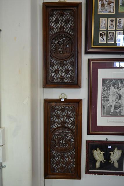 Appraisal: A PAIR OF CHINESE PIERCED WOODEN SCREENS