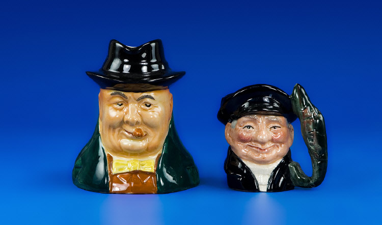 Appraisal: Staffordshire Character Jug 'Winston Churchill' plus Royal Doulton miniature character