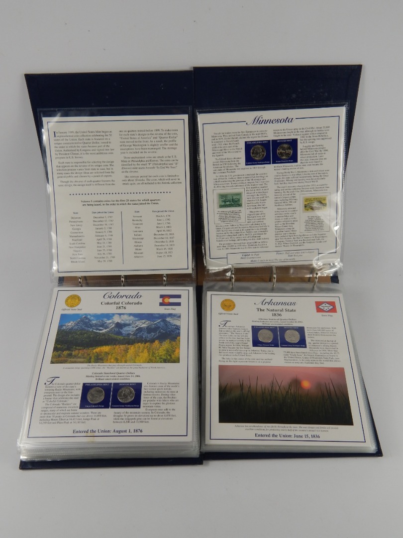 Appraisal: A Postal Commemorative Society Statehood Quarters Collection in two folders