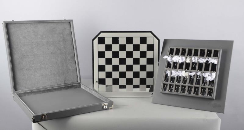 Appraisal: Swarovski Silver Crystal Chess Set This complete limited edition chess