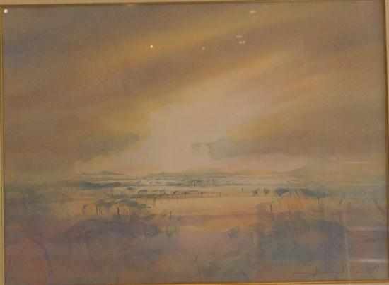 Appraisal: EDWARD CAR OUTBACK SUNSET WATERCOLOUR