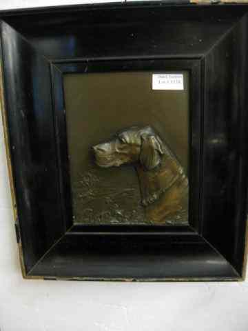 Appraisal: Bronze Plaque of Dog bas-relief '' x '' image area