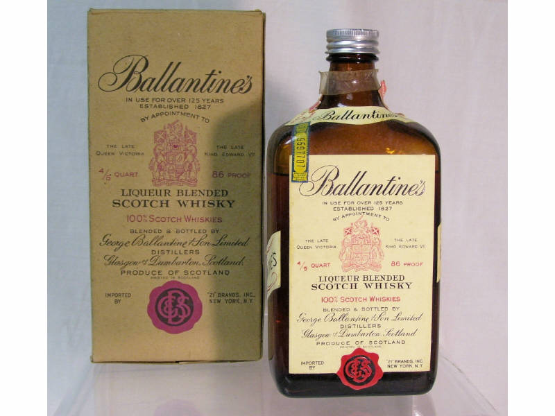 Appraisal: Ballantine's Scotch Whisky - quart Broken seal Original cardboard box