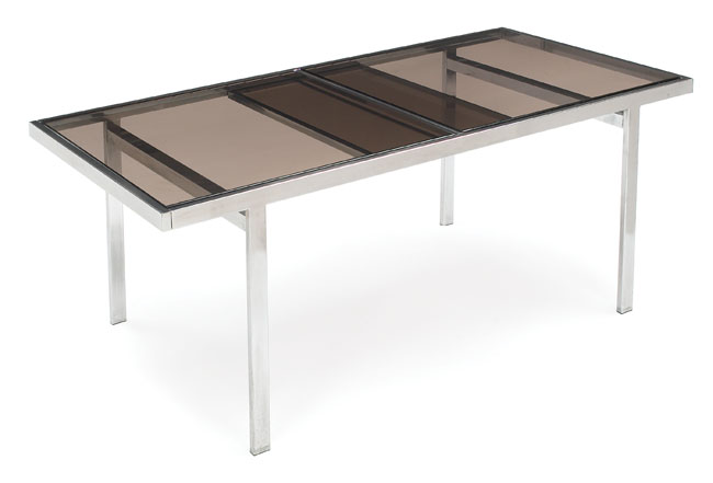 Appraisal: Pierre Cardin dining table chromed metal frame with smoked glass