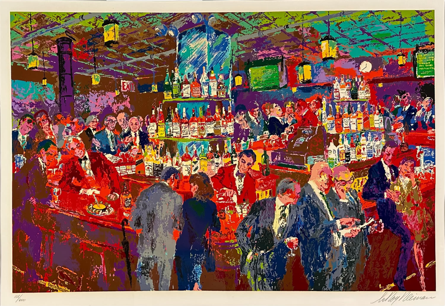 Appraisal: Leroy Neiman Harry's Bar SerigraphHand signed and numbered Image x