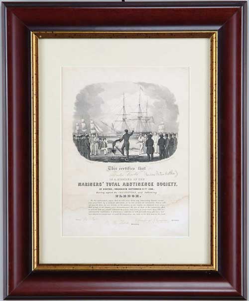 Appraisal: FITZ HUGH LANE American - BROADSIDE FOR MARINERS TOTAL ABSTINENCE