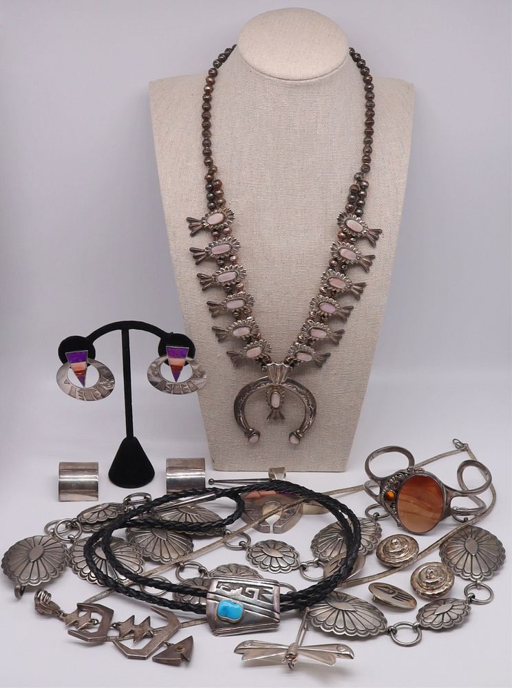 Appraisal: JEWELRY Sterling Southwest and Mexican Jewelry Includes a signed Michele