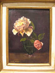 Appraisal: Dennis Ramsay - An oil on board still life roses