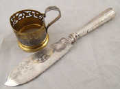 Appraisal: A Soviet Russian silver gilt and niello tea glass holder