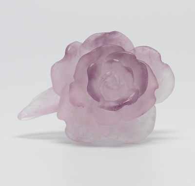 Appraisal: A Daum Pate de Verre Rose Frosted light lavender pate