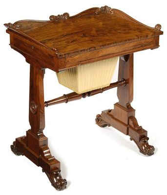 Appraisal: A William IV rosewood work table in the manner of