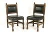 Appraisal: SIDE CHAIRS - Pair of oak Roycrofter side chairs upholstered