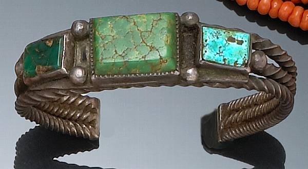 Appraisal: Property of various owners Aligning three turquoise bezels of varying