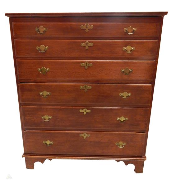 Appraisal: Late th C American tall blanket chest red stain hinged