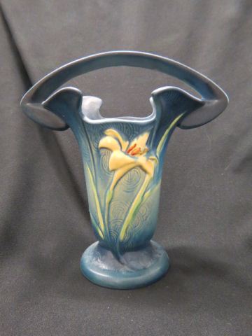 Appraisal: Roseville Pottery Fressia Basket blue - excellent