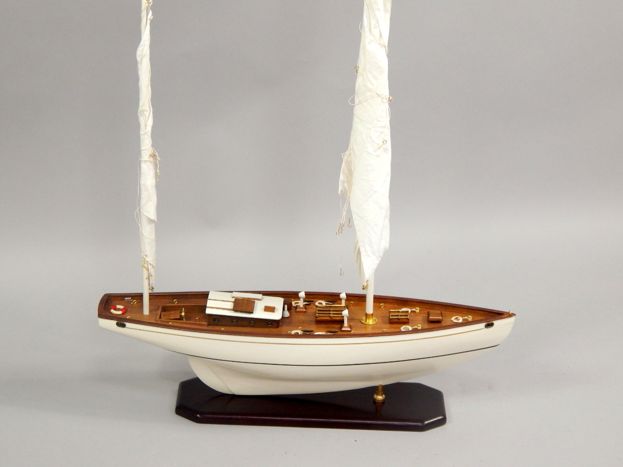 Appraisal: A model yacht on stand cm