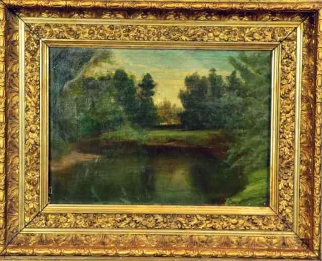 Appraisal: American School Oil Painting On CanvasPainted to depict a lush