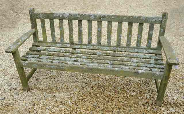 Appraisal: A LISTER CO LTD TEAK LATHE BACK AND SLATTED GARDEN