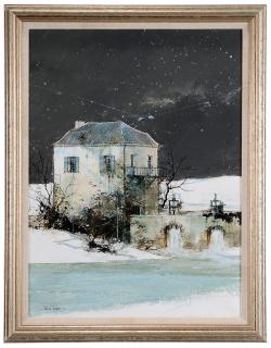 Appraisal: Julian Taylor British born Mill House in the Snow signed