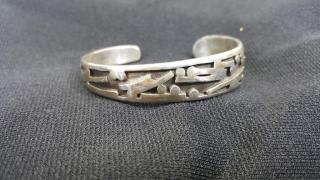 Appraisal: Navajo Sterling Cutout Textured Bracelet Navajo Sterling Cutout Textured Bracelet