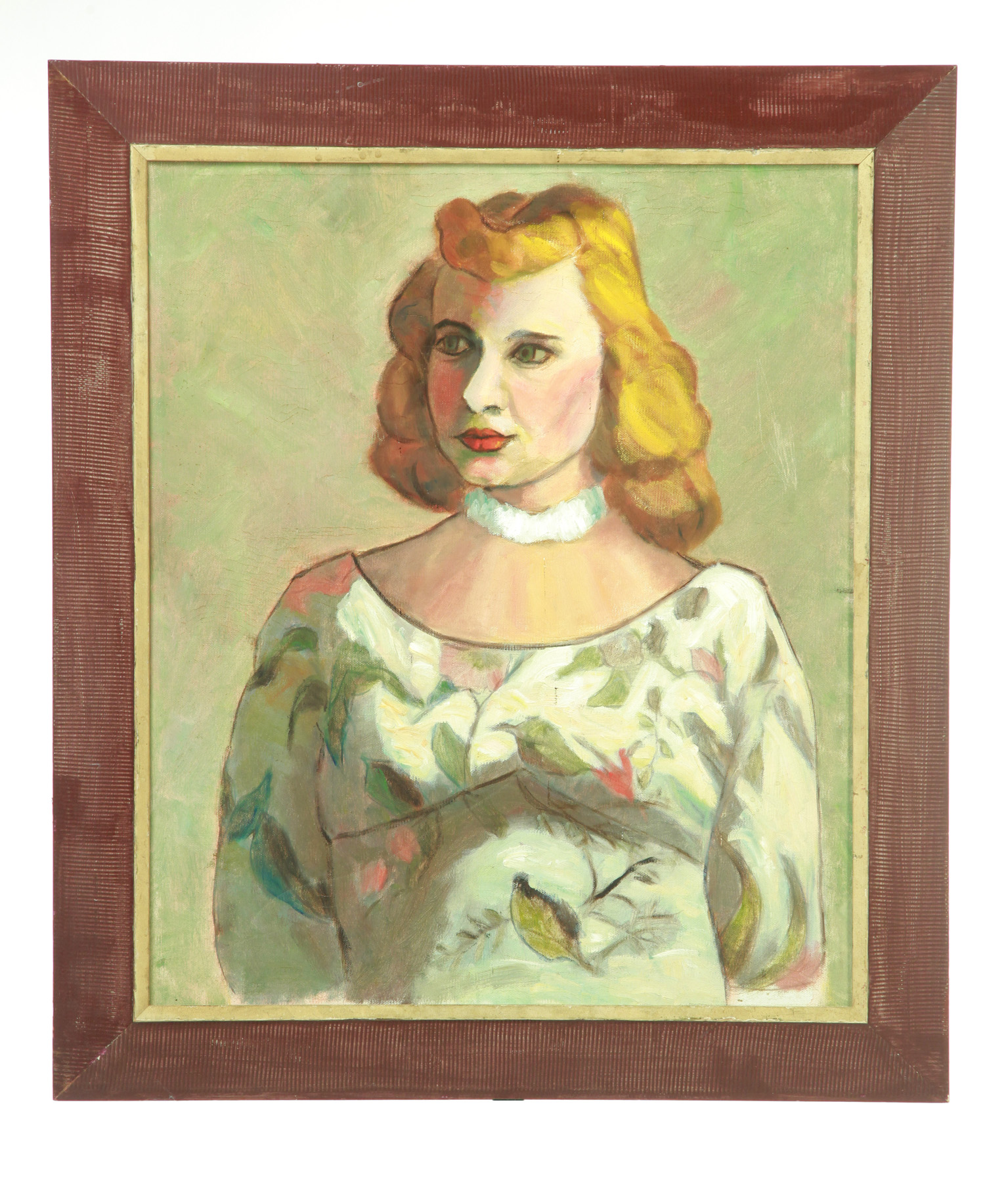 Appraisal: FRAMED OIL ON CANVAS PORTRAIT ATTRIBUTED TO WALT KUHN American